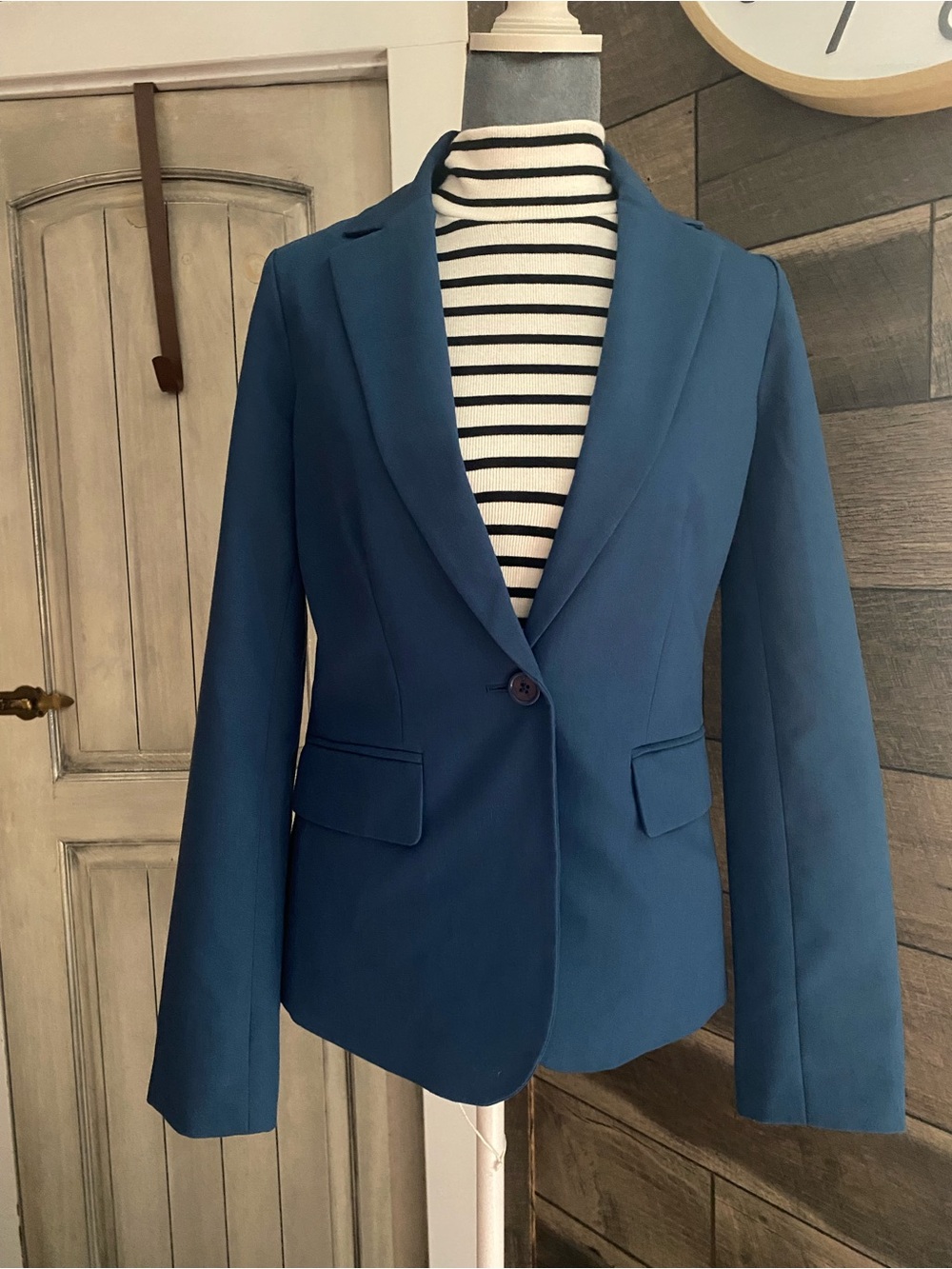 Forever 21 Teal Single-Button Tailored Blazer